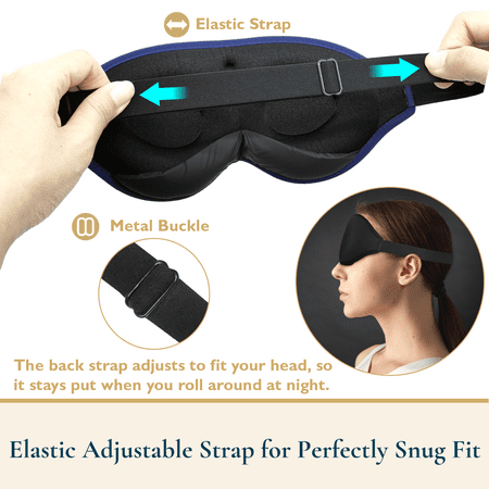 ComfiTime 3D Sleep Mask - 100% Blackout Eye Mask for Sleeping, Eye Covers for Men and Women, Contour Blindfold with Nose Baffle, Soft & Lightweight, Latex-Free