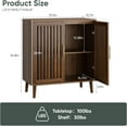 thumbnail image 2 of Smart FENDEE 31.5"W Sideboard Storage Cabinet with Slatted Doors and 1 Adjustable Shelf, Walnut, 2 of 8