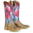 thumbnail image 3 of Women's Tin Haul Blooming Free Boots with Retro Cowgirl Sole Handcrafted Brown, 3 of 3