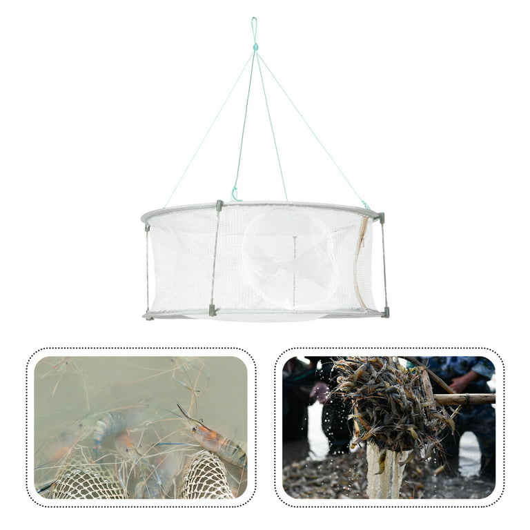 Foldable Fishing Net Hand Casting Cage Crab Net for Minnows, Crab