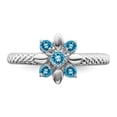 thumbnail image 4 of 925 Sterling Silver Stackable Expressions Blue Topaz Ring Size: 5; for Adults and Teens; for Women and Men, 4 of 5