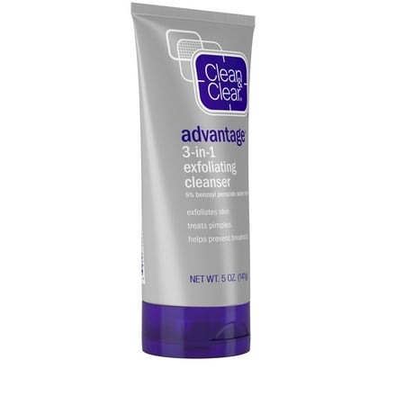 Clean & Clear Advantage 3-In-1 Daily Exfoliating Acne Cleanser, 5 oz