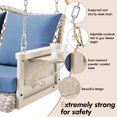 thumbnail image 6 of zzw Heavy Duty 900 lb Capacity Porch Swing, 3-Seat Outdoor Hanging Chair Bench with Cushions, Cup Holder and 8.9 ft Chains, 6 of 7