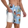 thumbnail image 2 of Kdxio Kawaii Sushi (2) Print Men'S Swim Trunks With Compression Liner 7 Inch Inseam Quick Dry Swim Shorts, 2 of 7