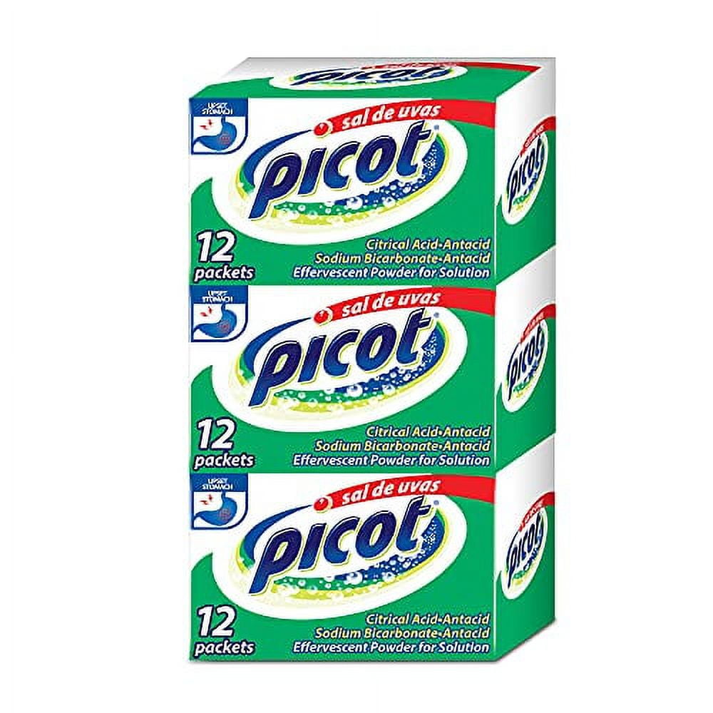 Sal de Uvas Picot, Effervescent Powder Solution, Antacid, 3-Pack of 12 Antacid Packets, 3 Boxes