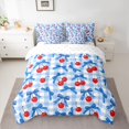 thumbnail image 2 of Feelyou Blue Bowknot Cherry Bedding Comforter Set 7pcs, Fairy Princess Full Bedding Set, 2 of 8