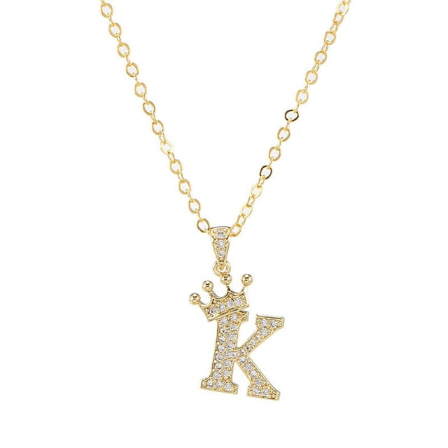 Zircon English Letter Pendant Lady Necklace Necklace Initial Necklace Necklaces for Mom Necklace for Men Chain Necklaces for Men Rose Laye Necklace Wishbone Necklace Stone Choker Necklace Pearl Letter