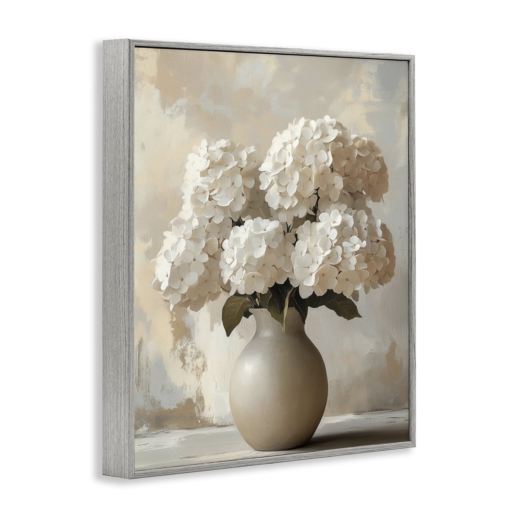 Stupell Industries Vase of Hydrangeas in Bloom Gray Framed Giclee Art, design by LSR Design Studio
