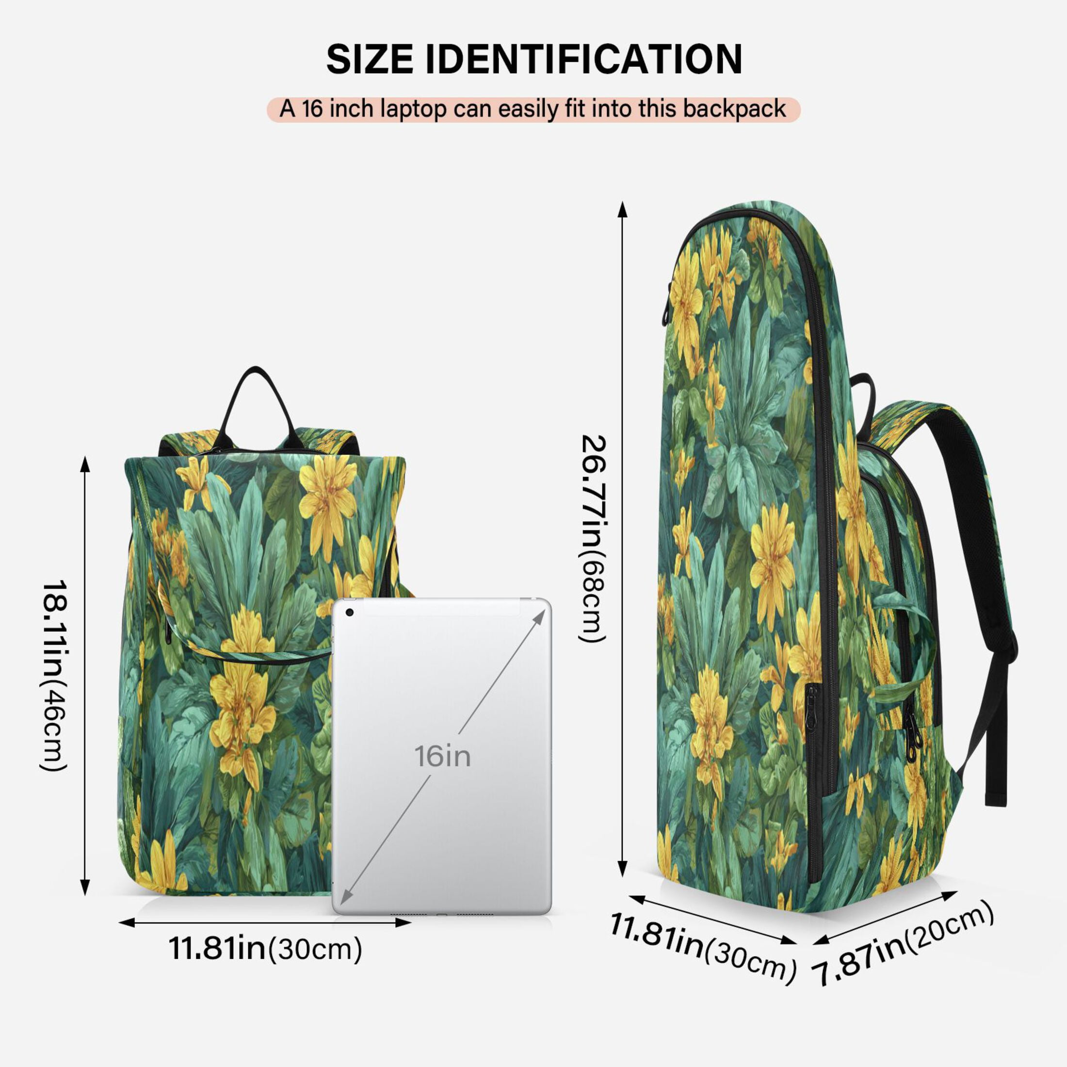 2 Racquet Holder Tennis Backpack Tennis Racket Covers Gym Bags Yellow Chrysanthemum