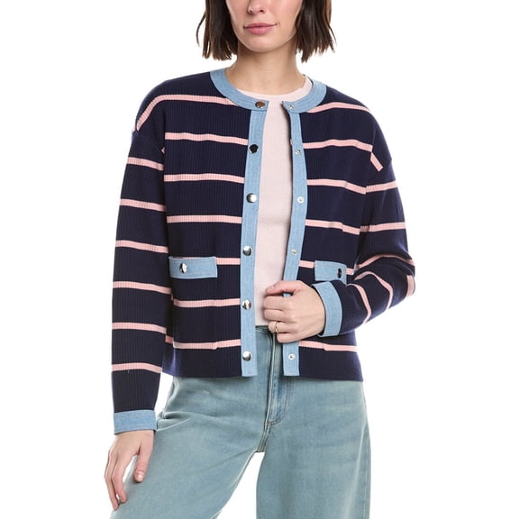 Nanette Nanette Lepore womens Cardigan Sweater, XL, Blue