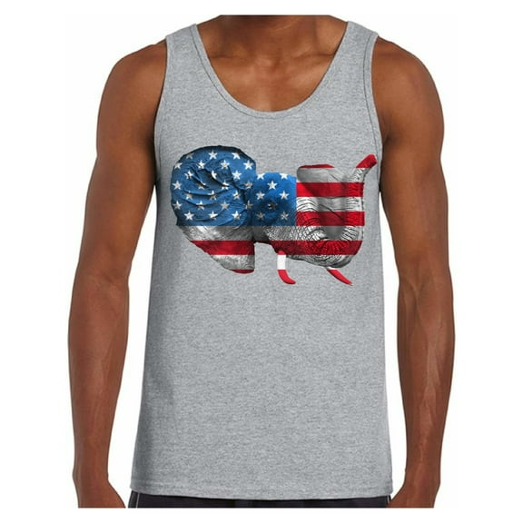 Awkward Styles American Flag Tank Tops for Men Elephant Stars and Stripes USA Flag Tank Top Mens Patriotic Outfit Perfect for 4th Of July Party Independence Day Gifts for Him Elephant Tanks