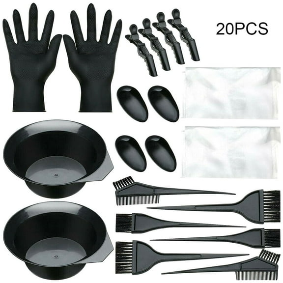 GYDEK 20PCS Professional Salon Hair Coloring Dyeing Kit Tinting Bowl Dye Brush Ear Cover Gloves Coloring DIY Tools for Coloring DIY Salon