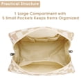 thumbnail image 7 of Cute Makeup Bag Travel Cosmetic Bag Organizer Toiletry Bag Make up Bags with Compartments Pouch Purse for Women & Men, Light Checkerboard, 7 of 7