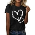 thumbnail image 5 of PNTUTB Valentine's Day Women's Print Fashion Versatile Casual Short Sleeve Crew Neck Loose Comfort T Shirts, 5 of 6