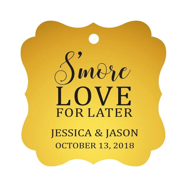 Darling Souvenir S'More Love For Later Tag Cadeau Personnalisé Fancy Hang Tags -Metallic Gold-50 Tags