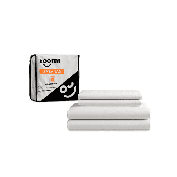 Juego de Sábanas Individual roomi Algodón Premium Frescas y Suaves Color Blanco