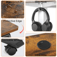 thumbnail image 6 of Legooin 63x24 Mobile Liftable Gaming Desk with Headphone Hook Cable Management, Brown, 6 of 12