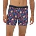 thumbnail image 2 of Salouo Skull starry sky flower Pattern Men's Boxer Briefs, Soft & Breathable Underwear Elastic Waistband Briefs for Men,1-Pack, 2 of 7