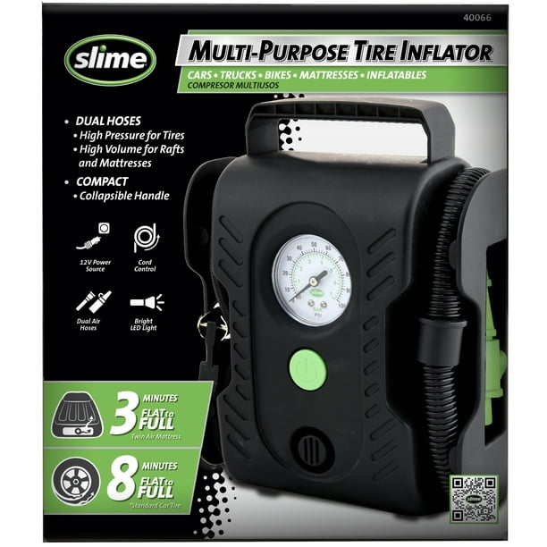 Slime MultiPurpose 12v Tire Inflator for Cars, Trucks, Bikes and More 40066
