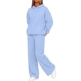 thumbnail image 6 of 2 Piece Sets for Women Lounge Set Fall Outfits 2026 | 2 Piece Outfits,Long Sleeve,Solid,Wide Leg Sweatpants,Matching Sets Women Clothing,Tracksuits,Pants Set, 6 of 8