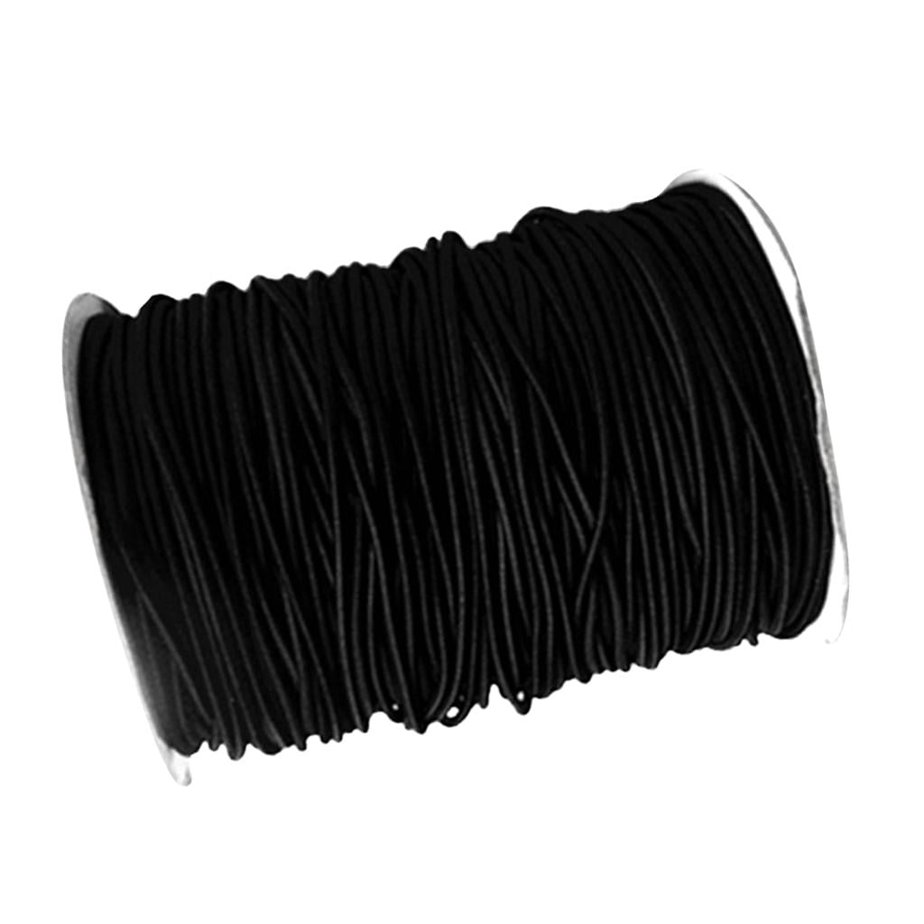 Shock Cord 8mm x 50m coil BLACK Elastic Bungee Rope Tie Down Camping Garden 