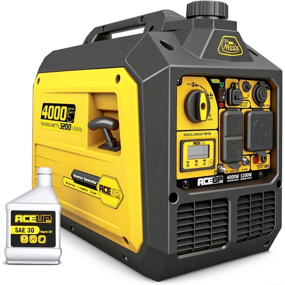 Aceup Energy 4000 Watt Portable Inverter Generator, Gas Powered Generator Quiet for Home, 3500W RV-Ready, EPA Compliant
