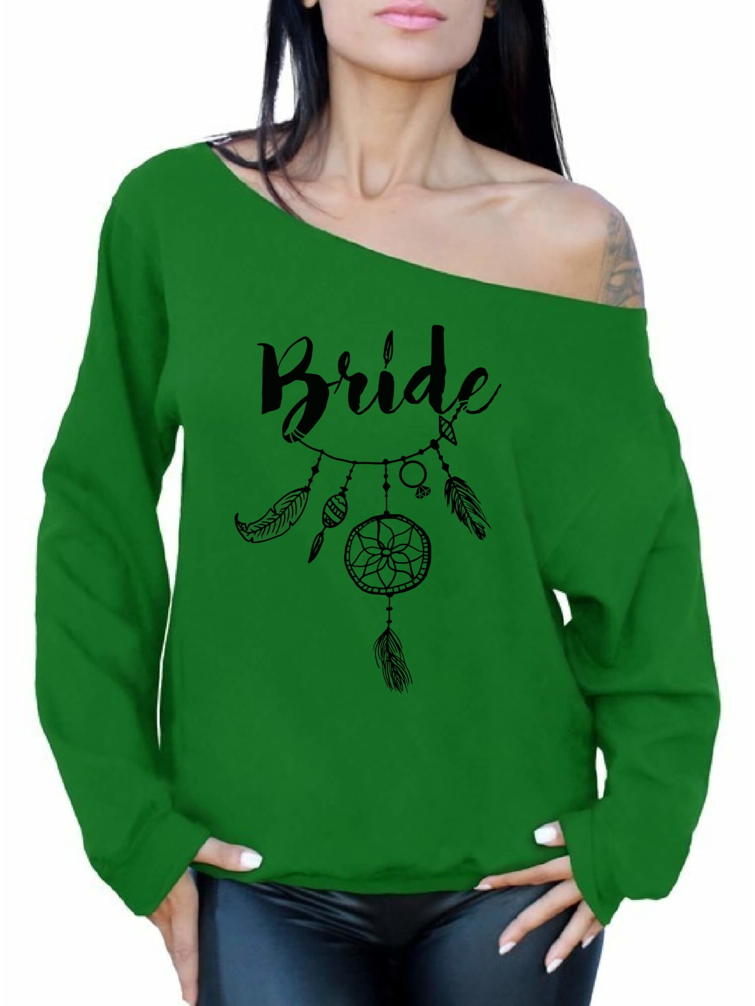 Awkward Styles Dreamcatcher Bride Off Shoulder Sweatshirt Cute Bride Sweater Womens Bride