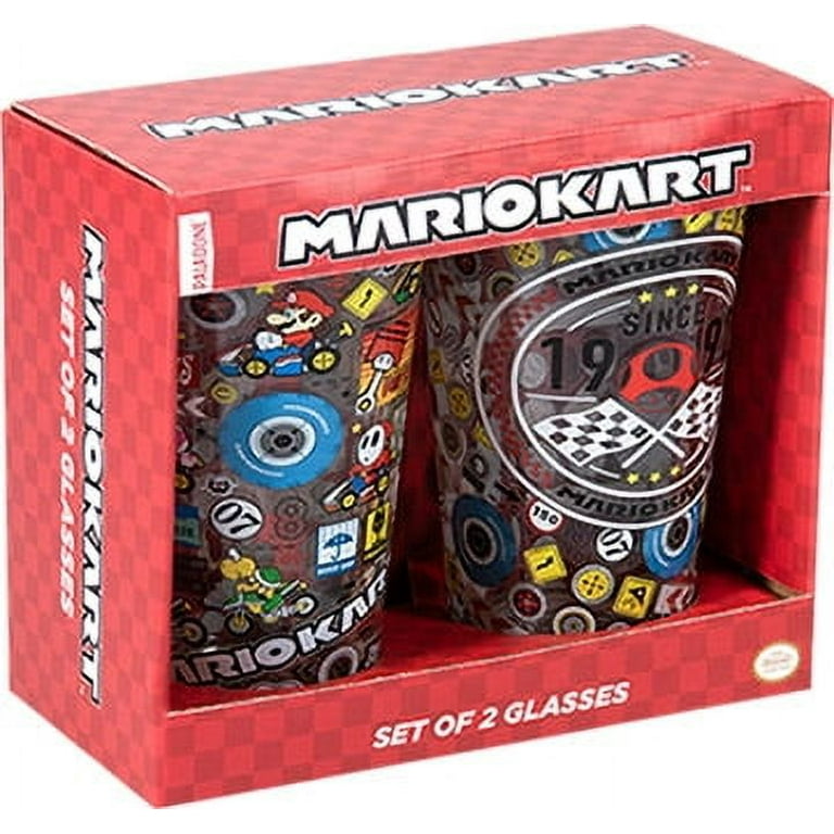 Paladone Mario Kart Inspired Drinking Glass Tumbler Cups Set of