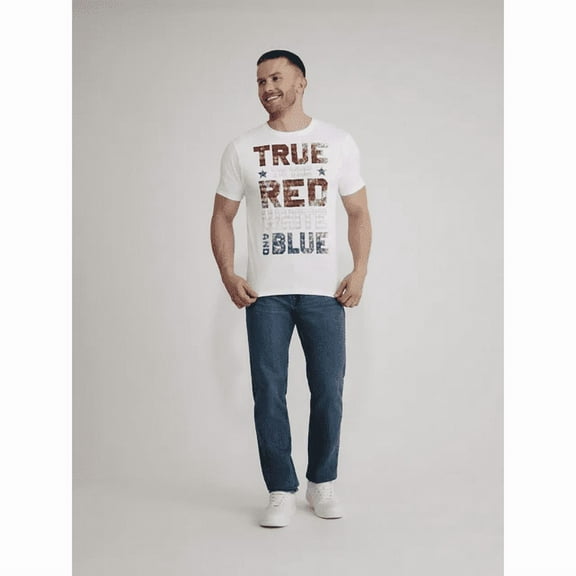 Patriotic Pride Men's White Tee with Red White Blue Slogan