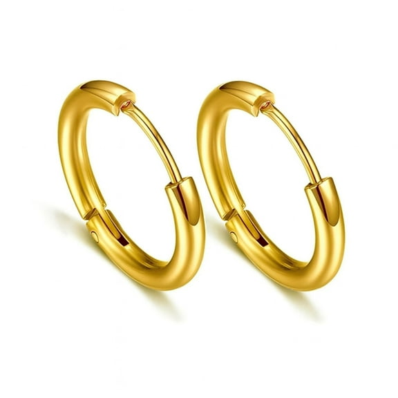 Stainless Steel Hoop Earrings by Ginger Lyne Huggie Style for Lobe Cartilage Piercing Body Jewelry