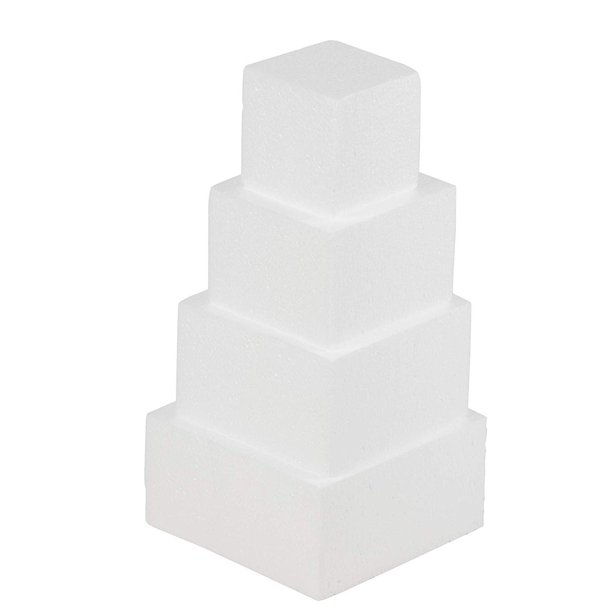 Small Cake Foam Dummies, 35.5 In Cake Dummy Squares (4 Pieces