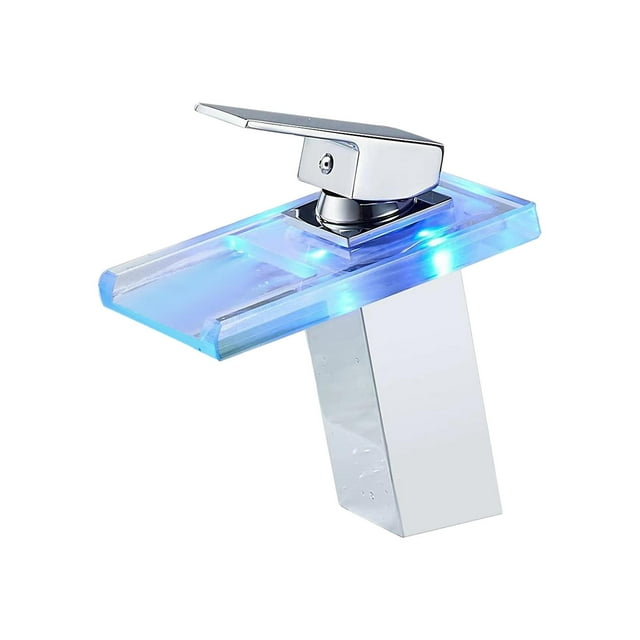 LED Bathroom Sink Faucet for Sinks 1 Hole or 3 Hole Vanity Faucet for Hotel