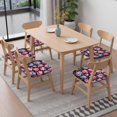 thumbnail image 6 of Pioneer Flower Seat Covers for Dining Room Chairs Set Of 6,Stretch Printed Washable Chair Seat Cover with Elastic Ties and Button,Removable Waterproof Couch Cushion Covers, 6 of 6