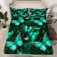 thumbnail image 2 of Feelyou Adult Fashion Butterfly Full Size Sheets, Romantic Animal Bed Sheets, Mystic Green Galaxy Sheet Sets, Luxury Bedroom Decor, 4-Piece, 2 of 7