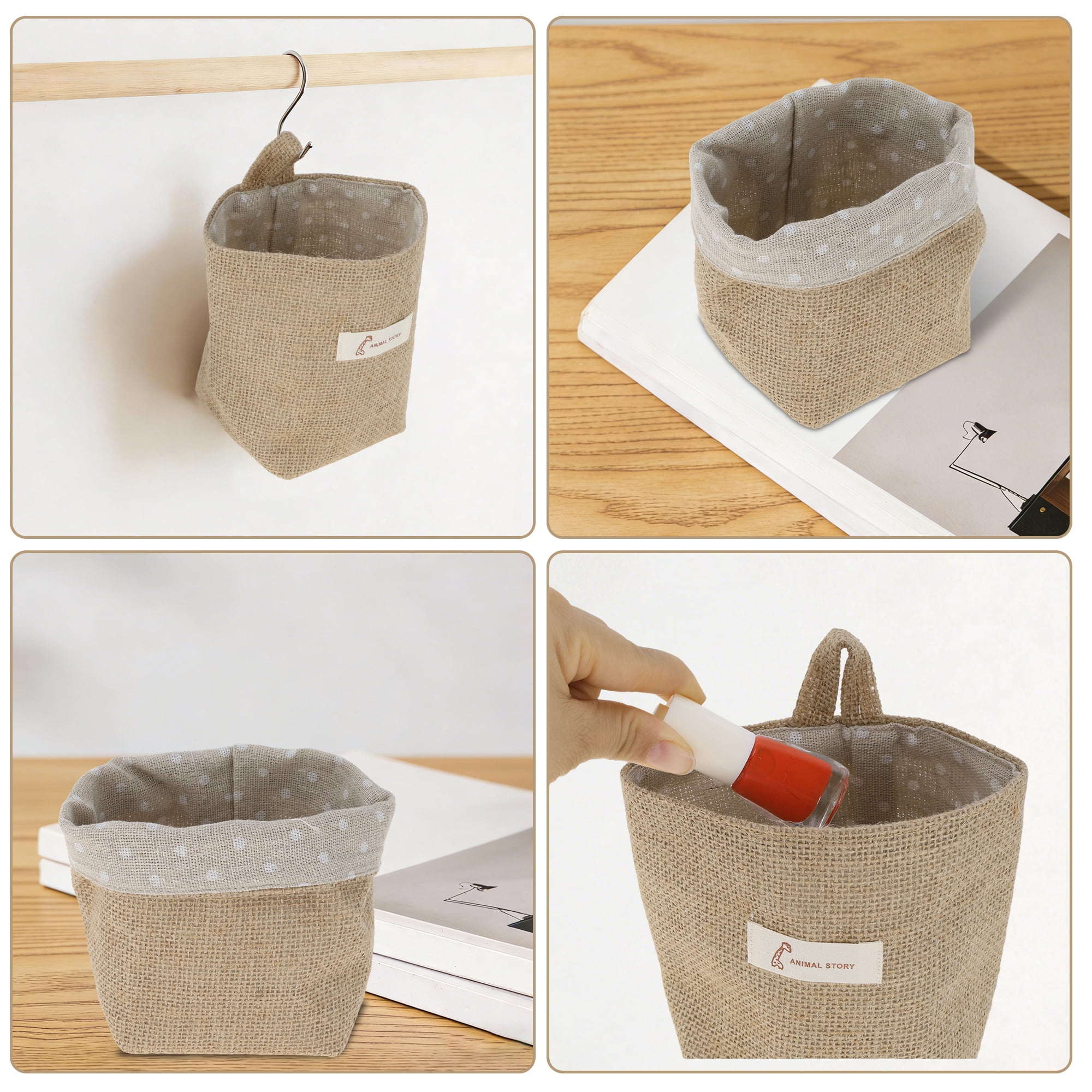 Unique Bargains Simple Durable Hanging Storage Bags 1 Pc Yellow Brown, Light Gray