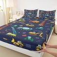 thumbnail image 3 of Feelyou Kid Tractor Truck Twin Sheet Sets, Construction Vehicle Bedding, 3-Piece, 3 of 7