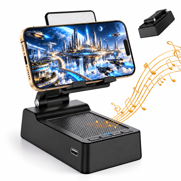 ETEPEHI 2-in-1 Bluetooth Speaker with Phone Stand photo 1