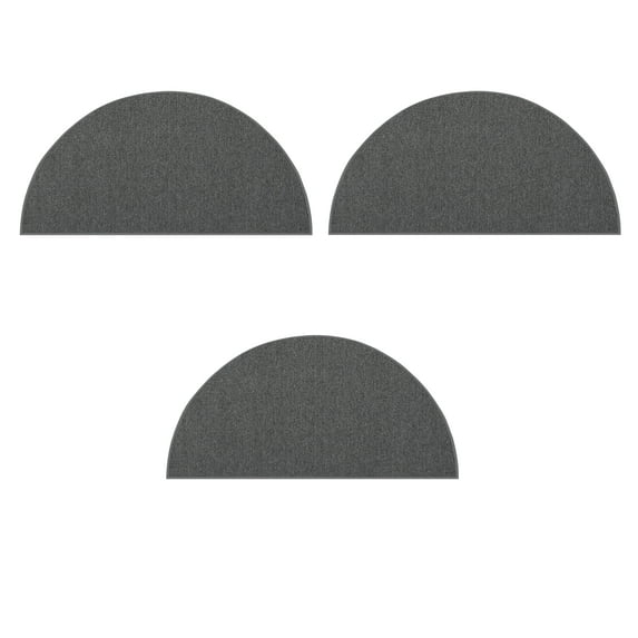 Furnish My Place Modern Indoor/Outdoor Commercial Solid Gray Rug, Modern Area Rug, Baby Nursery Mat, Pet-Friendly Carpet for Living Room, Playroom, Made in USA, 18" x 36" Half Round - Set of 3