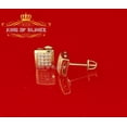 thumbnail image 3 of King of Bling's Elegant Yellow 925 Silver Screw Back 0.32ct Cubic Zirconia Square Earrings Women, 3 of 10