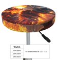 thumbnail image 4 of Round Bar Stool Seat Covers, Western Fire Cowboy Elastic Round Chair Cover Stool Seat Slipcover Bar Stool Cushions Round Pad for 12-14 inch, 4 of 7