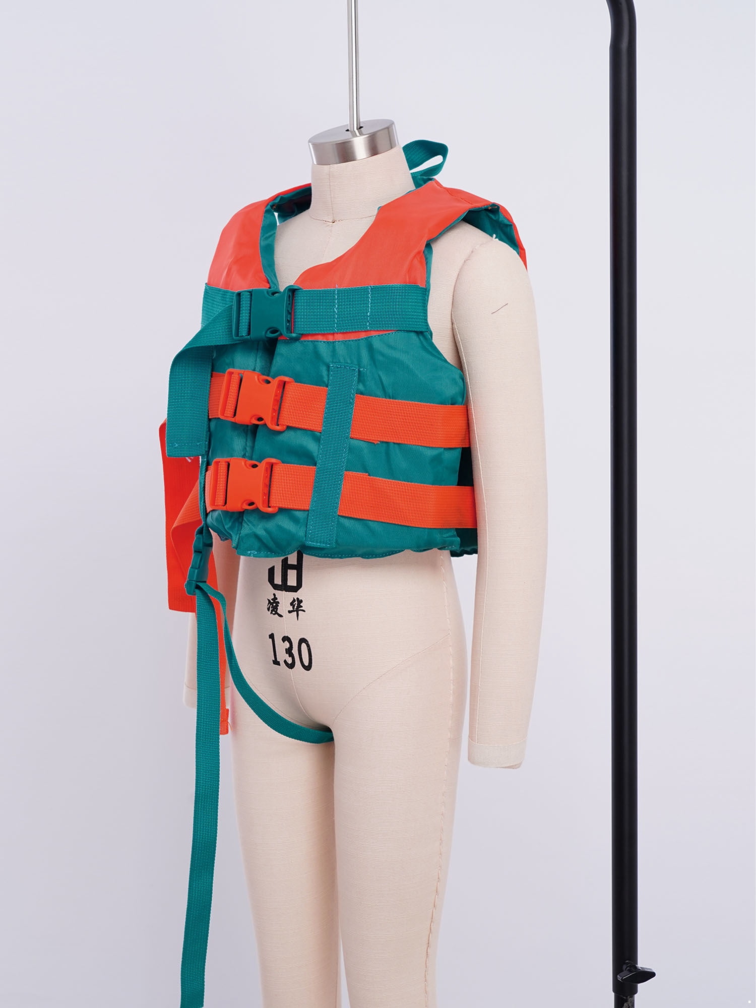 Haitryli Boys Girls Swim Life Vest Kids Color Block Buoyancy Jacket Fishing Snorkeling Water Sports Tops Teal Orange S