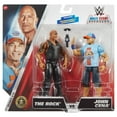 thumbnail image 2 of WWE Main Event Championship Showdown 2-Pack The Rock vs John Cena Action Figures & Accessory, Series #19, 2 of 6
