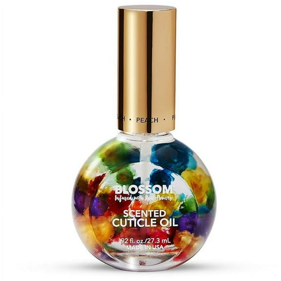 Blossom Juicy Peach Scented Cuticle Oil, Hydrating, Moisturizing, Strengthening, Infused with Real Flowers, 1 fl. oz