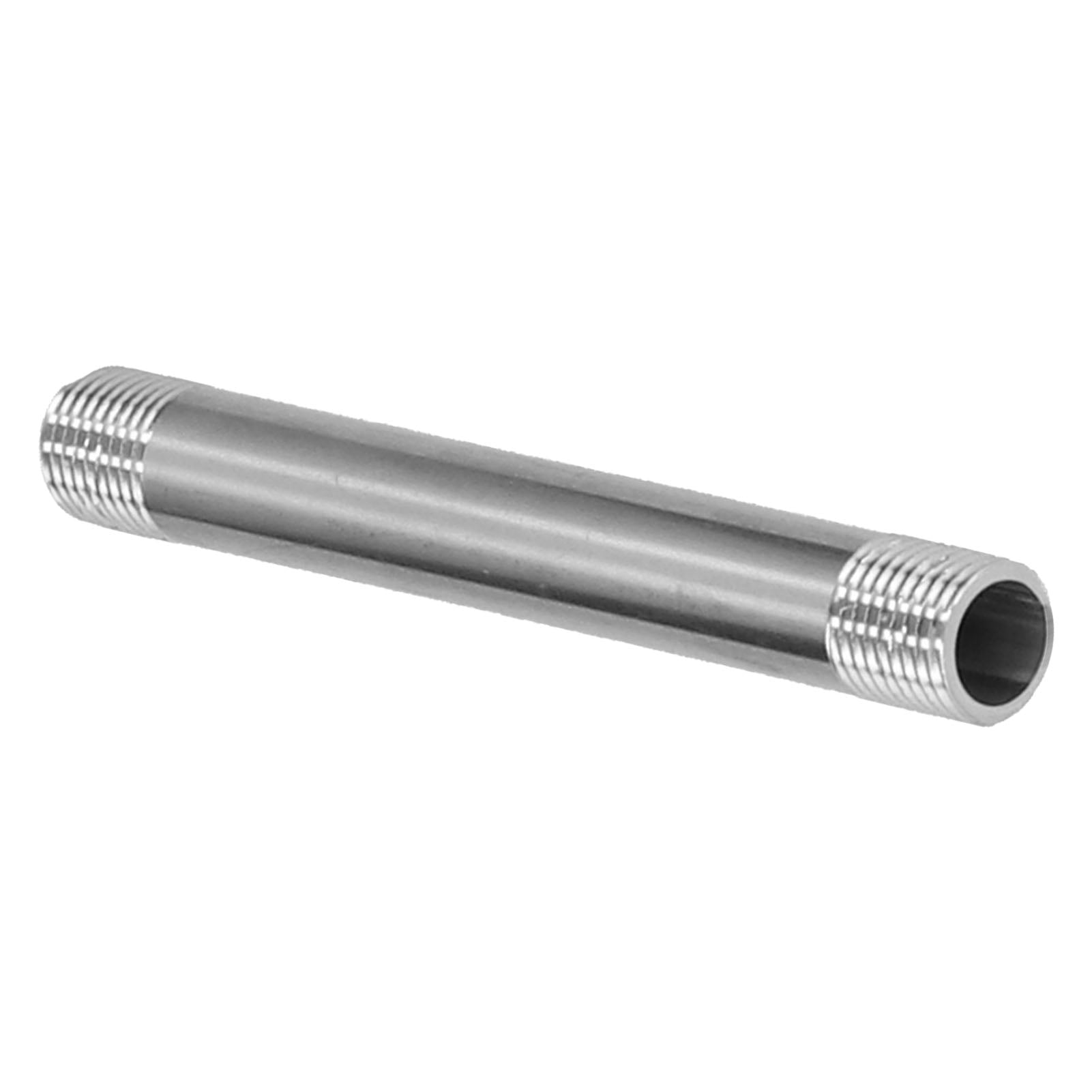 Higoodz Water Pipe Joint,Pipe Fittings,G1/4 Male Thread 10cm Stainless Steel Pipe Fittings Threaded Pipe Attachment Joint Plumbing Supplies