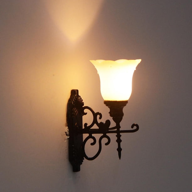 5x decoración de lámpara de pared en miniatura accesorios de iluminación Micro paisaje lámpara de pared modelos para Estilo D CUTICAT Farolas en miniatura