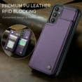 thumbnail image 5 of Feishell for Samsung Galaxy A14 5G Case with Card Holder, Wallet Case for Women Men with RFID Blocking, Durable PU Leather Kickstand Magnetic Clasp Shockproof Phone Case,Purple, 5 of 9