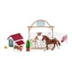 thumbnail image 2 of Schleich Horse Club - Juego de caballos invitados de Hannah Juego de juguetes de establo de caballos de 20 piezas que incluye muñeca de Mare Foal Hannah y estatuilla de perro Juguetes de caballo para, 2 of 5