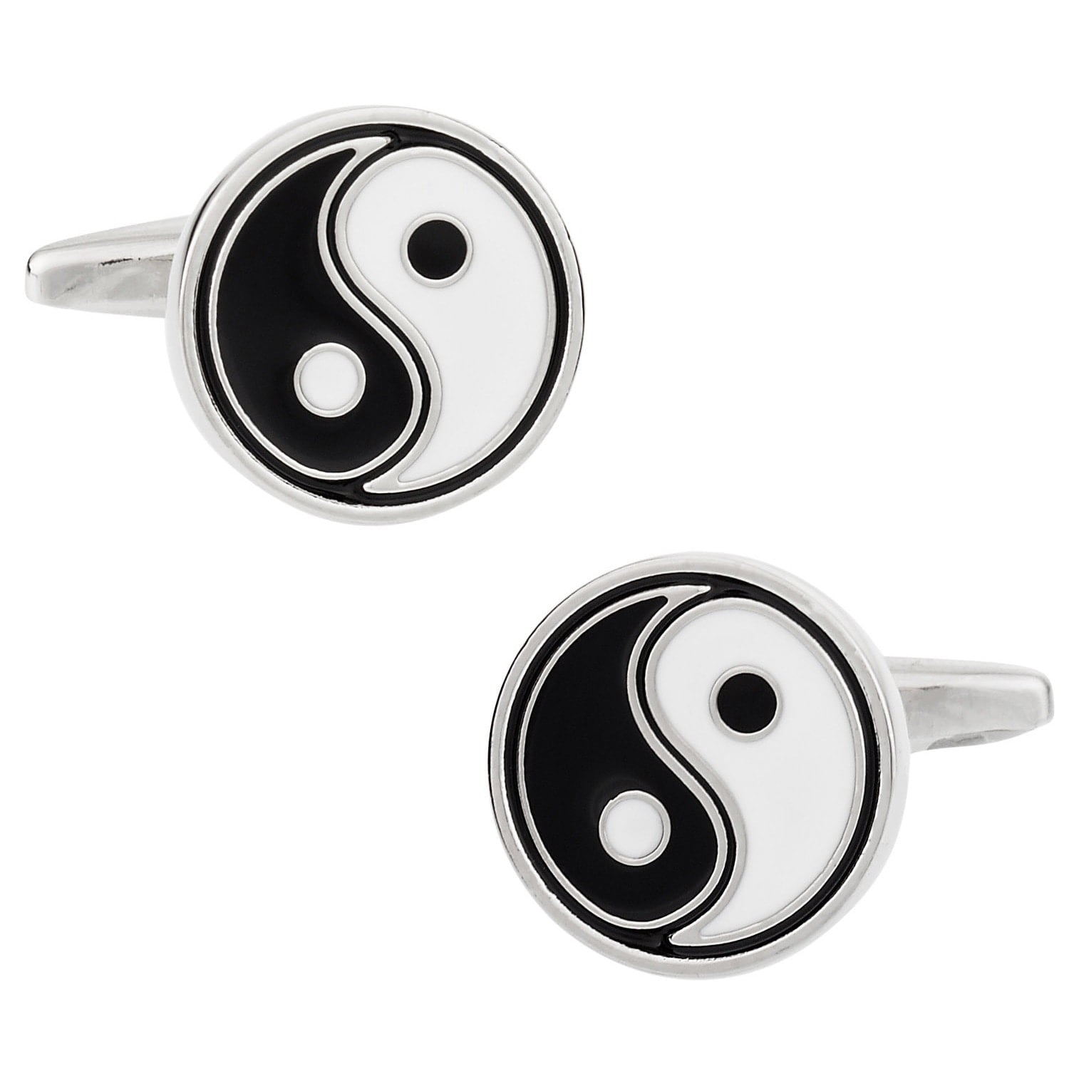 Men Tie Clip Lovely Yin Yang Cats Stainless Tie Pins for Business Wedding Shirts Tie Clips Include Gift Box 