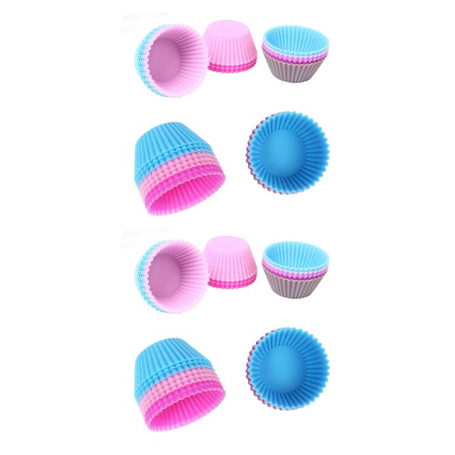 Yuarrent Paquete de 1/12 moldes de silicona para pasteles DIY, Fondant para hornear, magdalenas, pudín, caja de gelatina, revestimiento para decoración 12 piezas 2piezas Yuarrent CBP435812