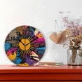 thumbnail image 2 of Yayeee 10" Wall Clock Battery Operated Quartz Round Silent Non-Ticking Home Decor, Futuristic Circles, 2 of 6